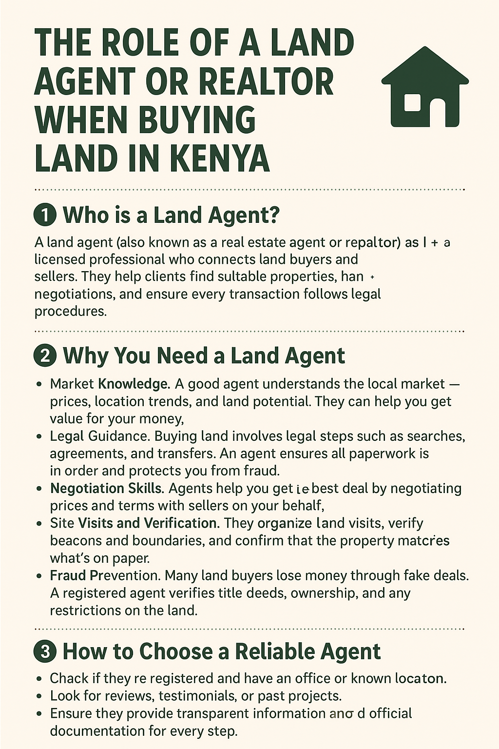 The Role of a Land Agent or Realtor When Buying Land in Kenya